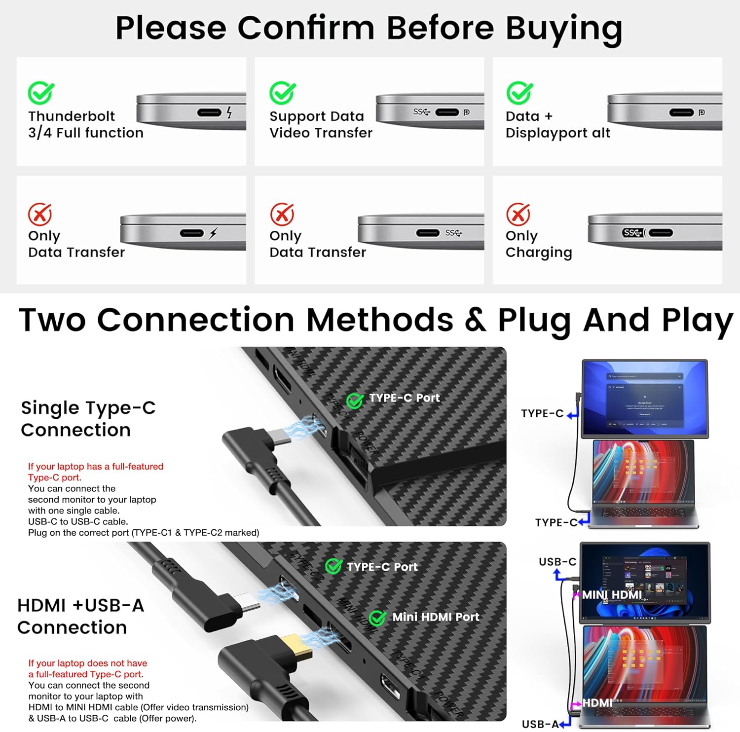 Kwumsy N2 16" Dual Screen Laptop Screen Extender