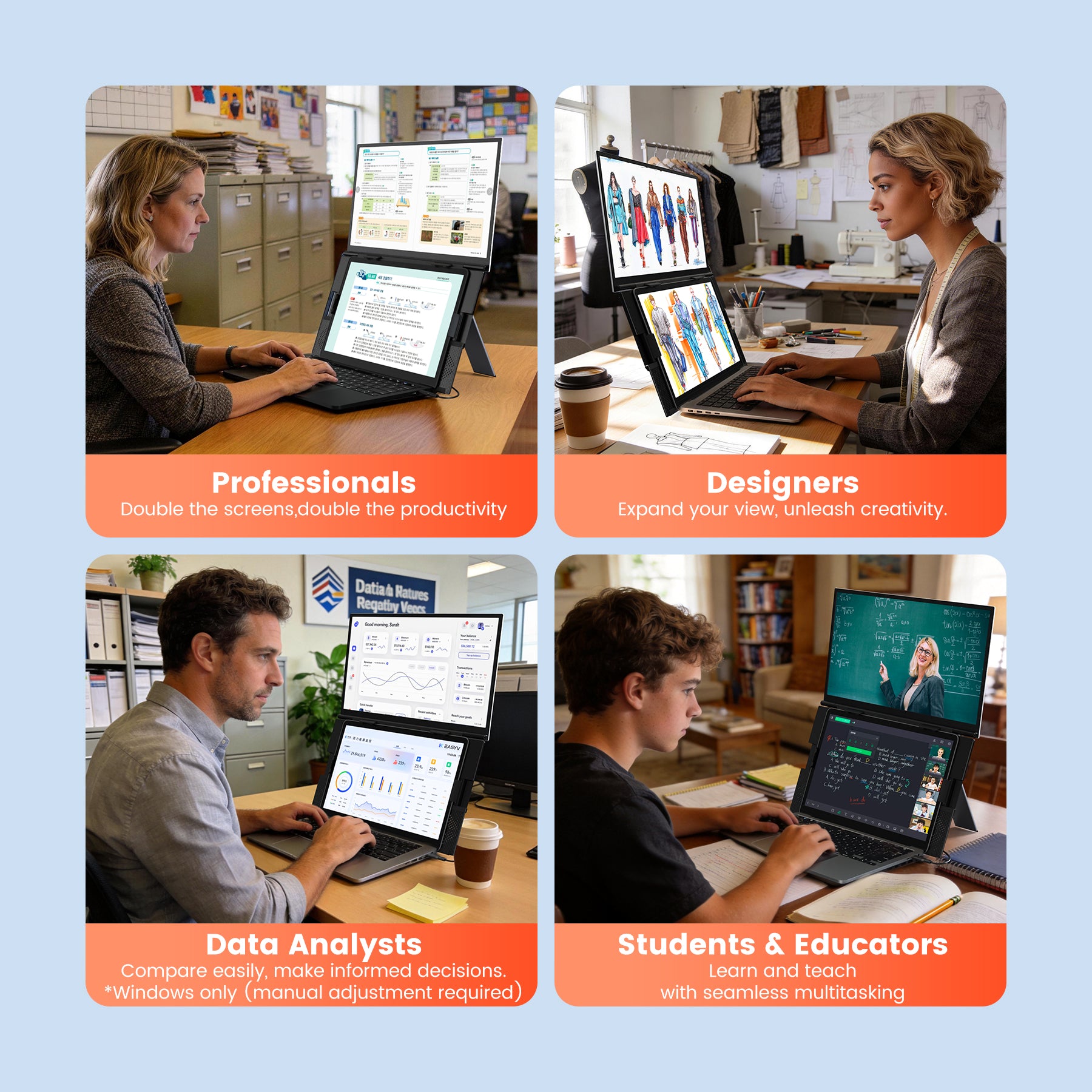 Kwumsy S15 Plus-15.6" Dual Screen Laptop Screen Extender