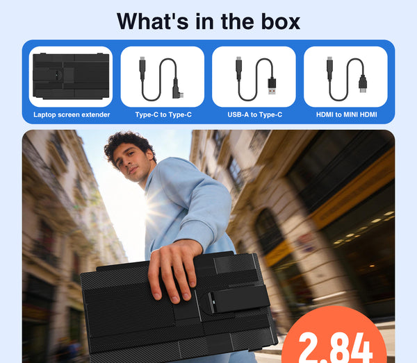 Kwumsy M5 15.6" Extensor de pantalla para portátil de doble pantalla
