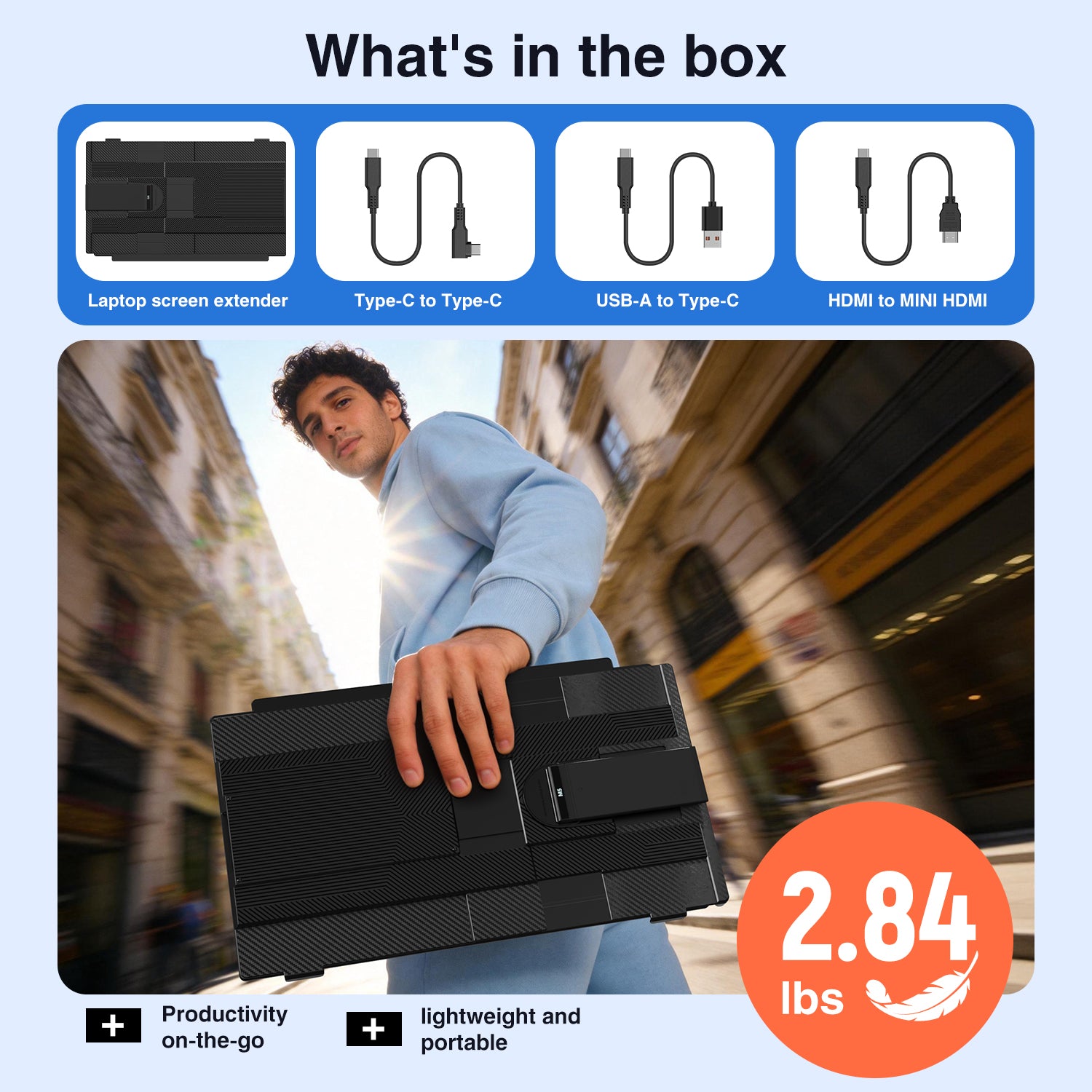Kwumsy M5 15.6" Extensor de pantalla para portátil de doble pantalla