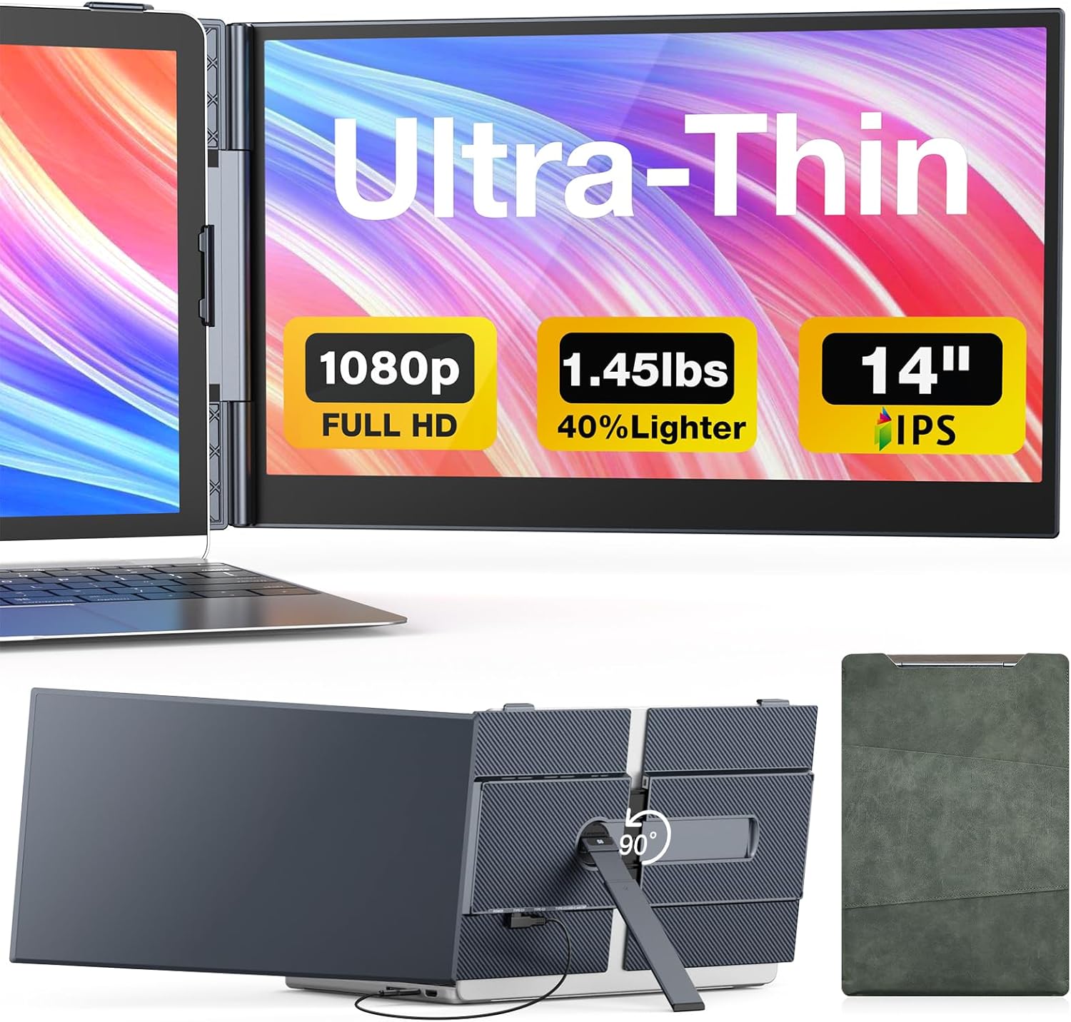 Kwumsy F2 14'' Triple Portable Laptop Monitor Kwumsy ポータブル
