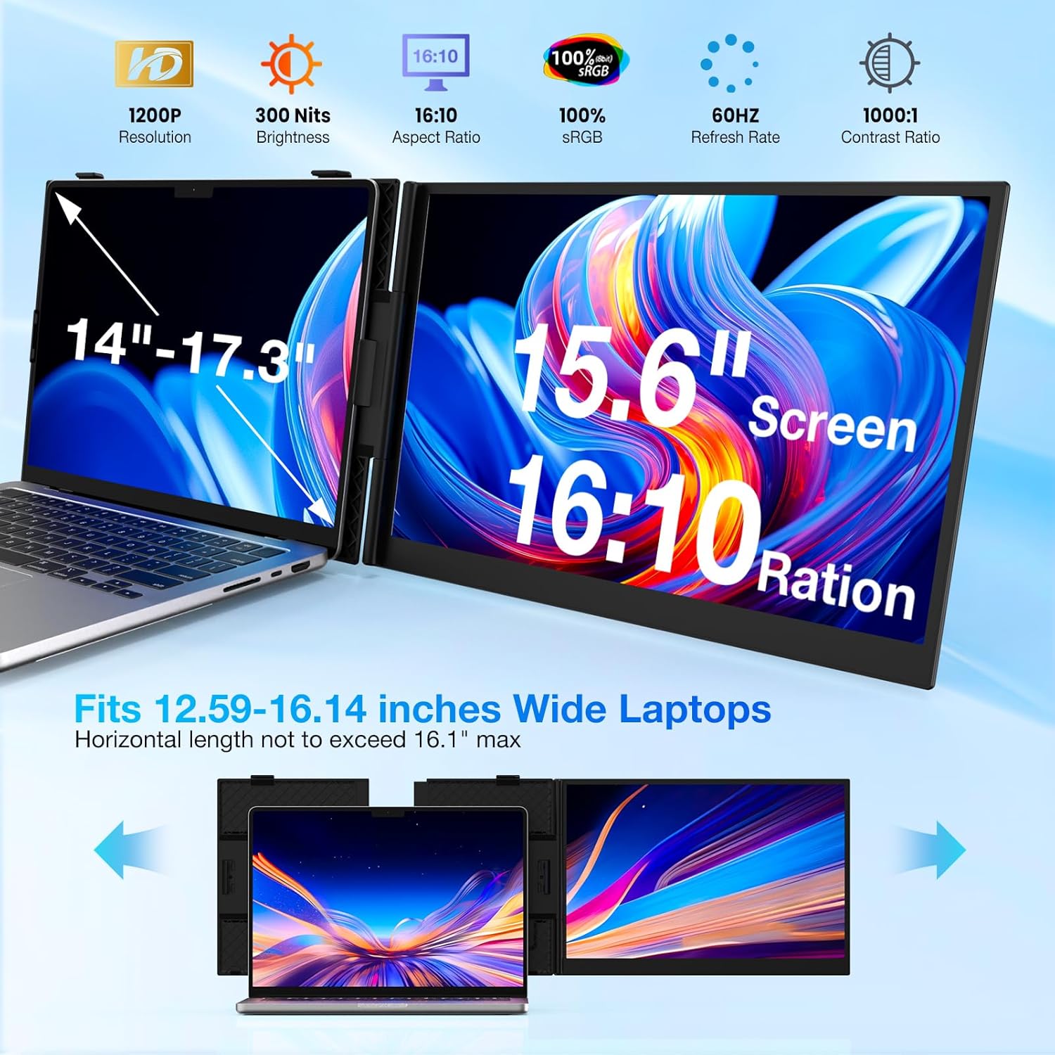 Kwumsy S8 MAX 15.3" Dual Screen Laptop Screen Extender