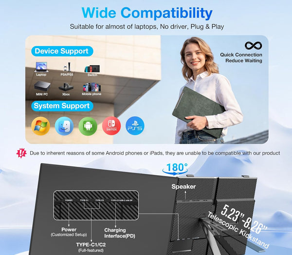Kwumsy S8 MAX 15.3" Dual Screen Laptop Screen Extender