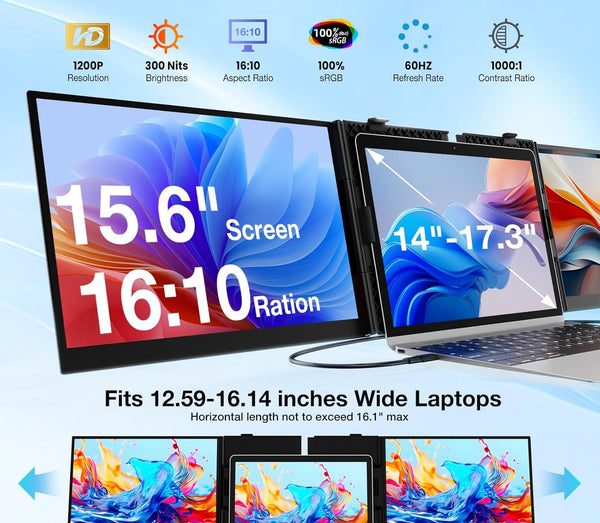 Kwumsy S8Pro MAX 15.3" Triple Screen Laptop Screen Extender