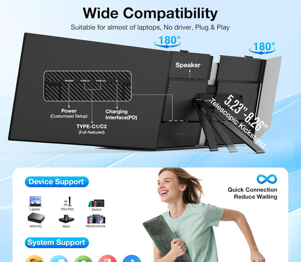 Kwumsy S8Pro MAX 15.3" Triple Screen Laptop Screen Extender