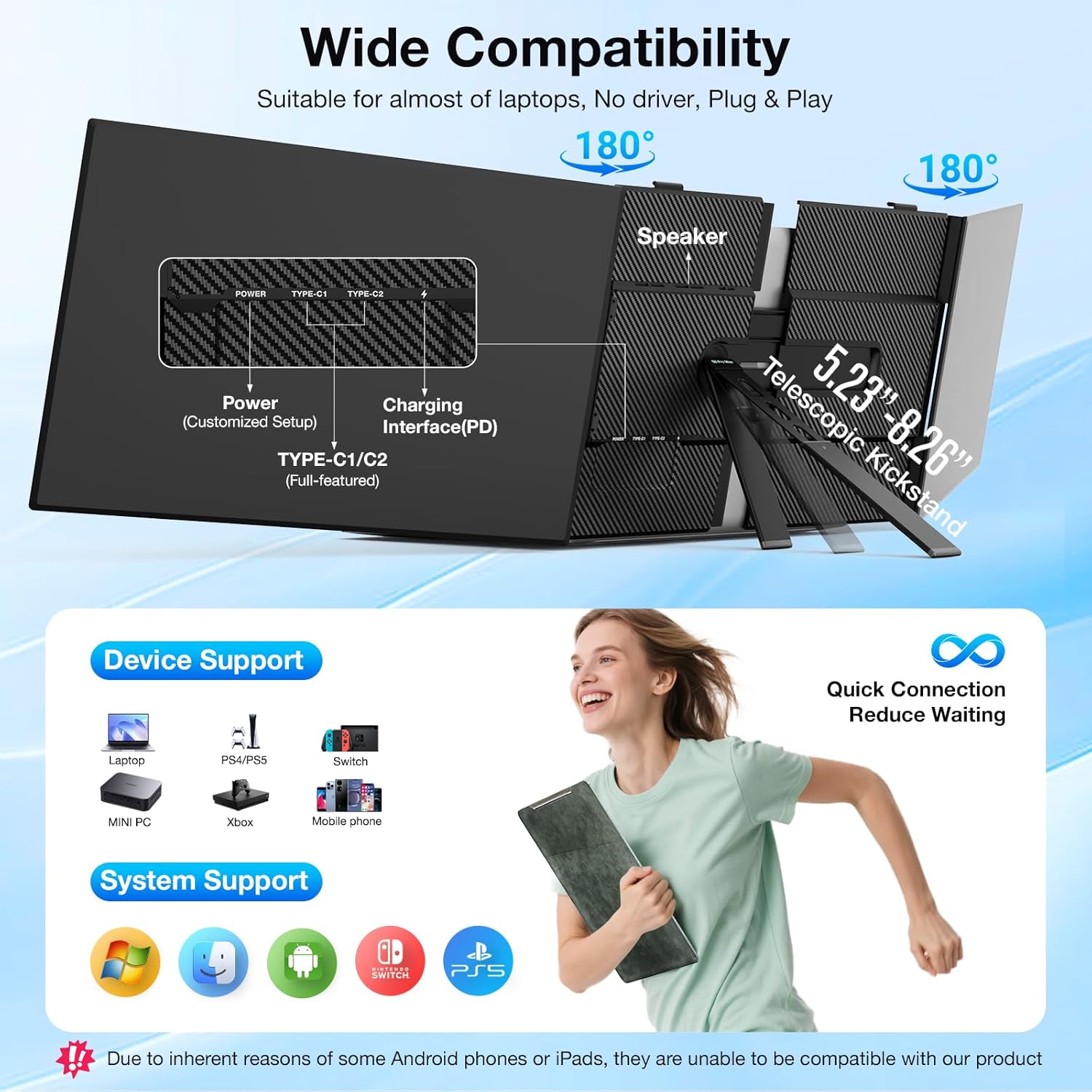 Kwumsy S8Pro MAX 15.3" Triple Screen Laptop Screen Extender
