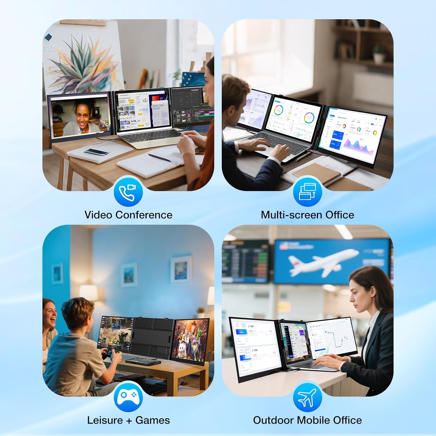 Kwumsy S8Pro MAX 15.3" Triple Screen Laptop Screen Extender