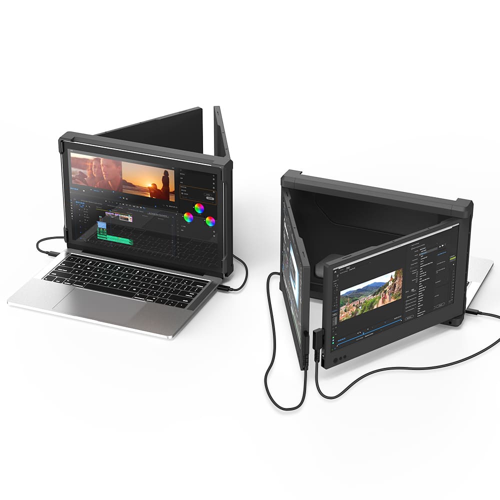 P2 12 '' Tri-Screen Portable ثلاث شاشات إضافية لأجهزة الكمبيوتر المحمول