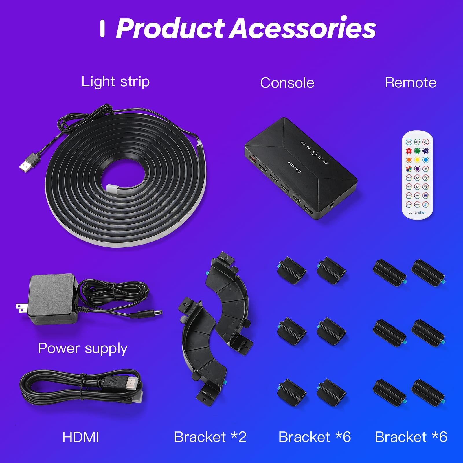 D1 PRO Real-time Ambient 32-120 Inch TV LED Backlight Kit
